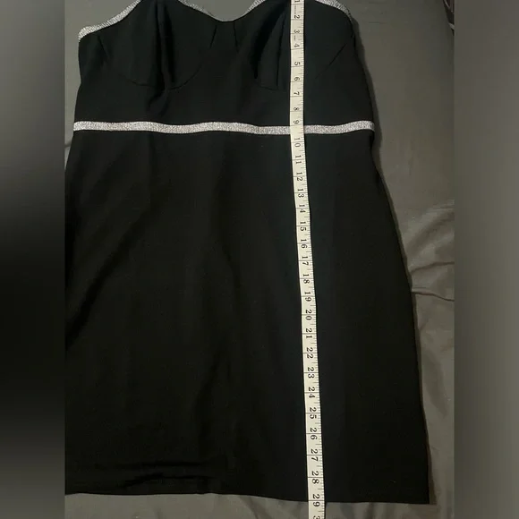 Shein Curve black dress with silver straps and accents. - Picture 6 of 8